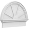 Ekena Millwork Half Round 4 Spoke Architectural Grade PVC Combination Pediment, 26"W x 19-3/4"H x 2-3/4"P PEDPC026X200HRO04 - alternate 1